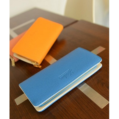 Simple Women's Cluth Wallet With Solid Color and Zipper Design